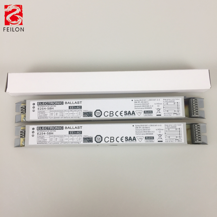 220-240V 2x54-58W مصباح الفلورسنت الصابورة الإلكترونية