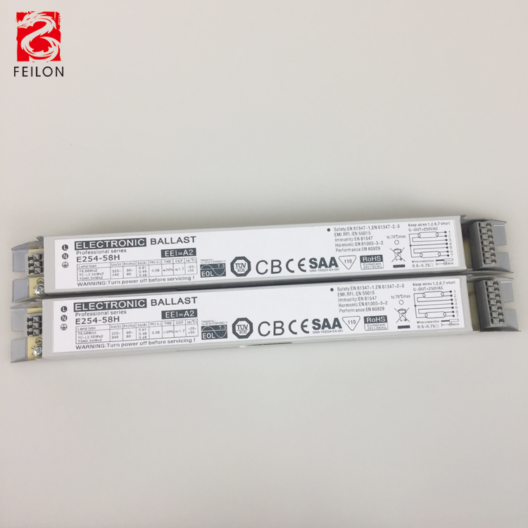 220-240V 2x54-58W مصباح الفلورسنت الصابورة الإلكترونية